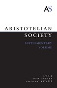 Cover image of current issue from Aristotelian Society Supplementary Volume