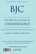 Cover image of current issue from The British Journal of Criminology