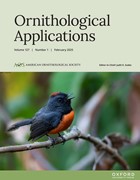 Cover image of current issue from Ornithological Applications
