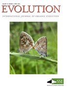 Cover image of current issue from Evolution
