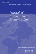 Cover image of current issue from Journal of International Economic Law