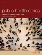 Cover image of current issue from Public Health Ethics