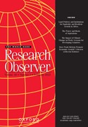 Cover image of current issue from The World Bank Research Observer